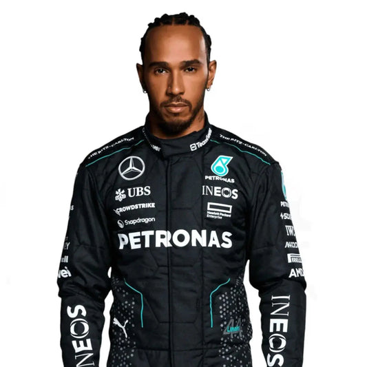 2024 Lewis Hamilton Mercedes Race Suit | Premium F1 Replica Racing Suit