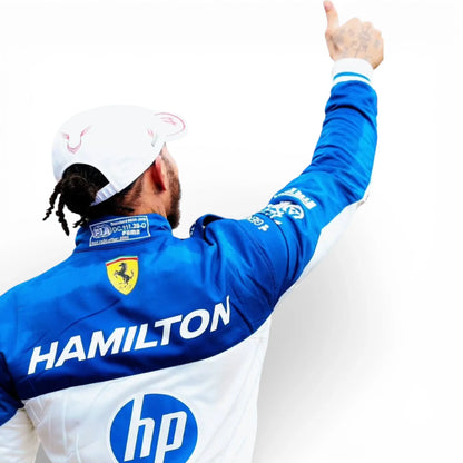 2025 Lewis Hamilon Ferrari Racing Miami GP Race Suit | Premium Replica