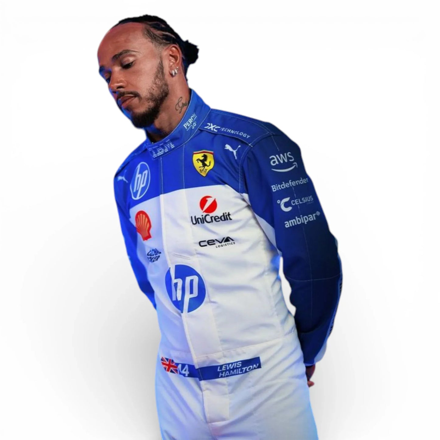 2025 Lewis Hamilon Ferrari Racing Miami GP Race Suit | Premium Replica