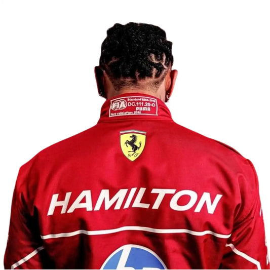 2025 Lewis Hamilton Ferrari F1 Race Suit Replica Racing Jumpsuit