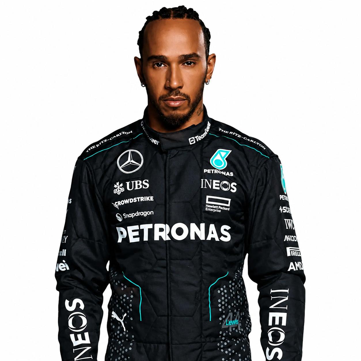 2024 Lewis Hamilton Mercedes Race Suit | Premium F1 Replica Racing Suit