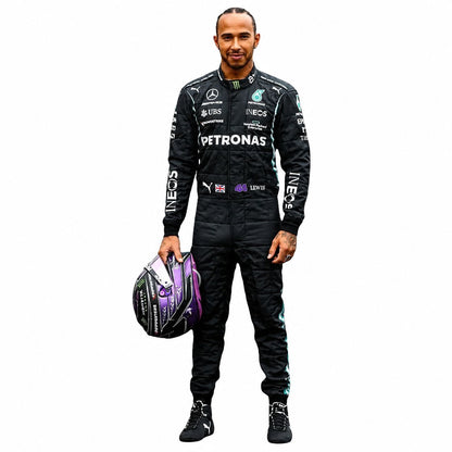 2021 Lewis Hamilton Mercedes Race Suit | Premium F1 Replica Racing Suit