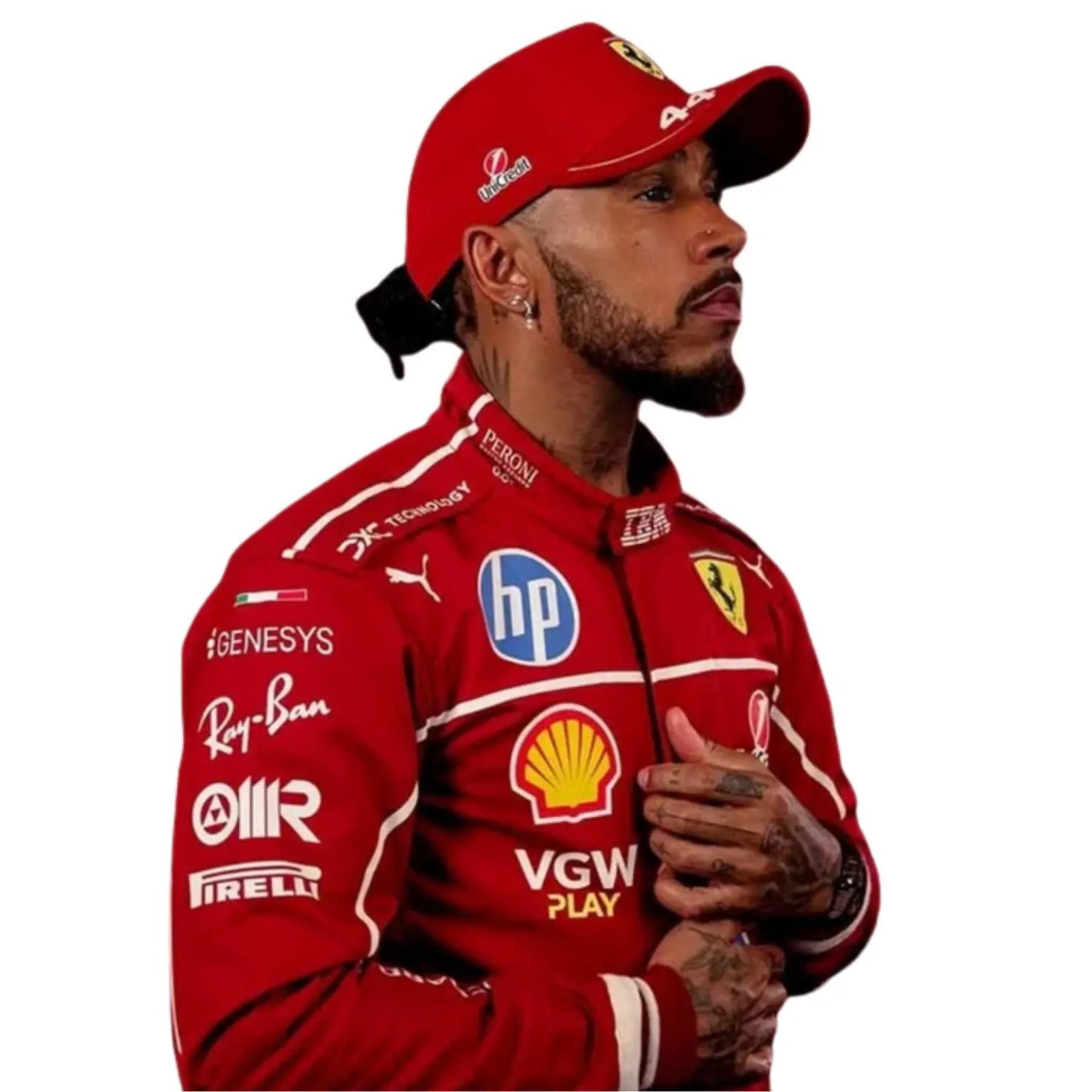 2025 Lewis Hamilton Ferrari F1 Race Suit Replica Racing Jumpsuit