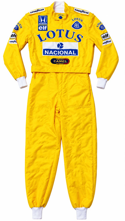 Ayrton Senna Lotus 1987 Racing Suit – Vintage F1 Motorsport Replica