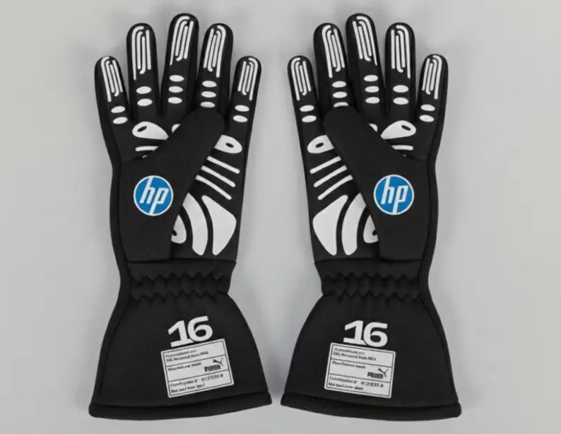 Black Charles Leclerc #16 HP Edition Racing Gloves – Karting & Motorsport