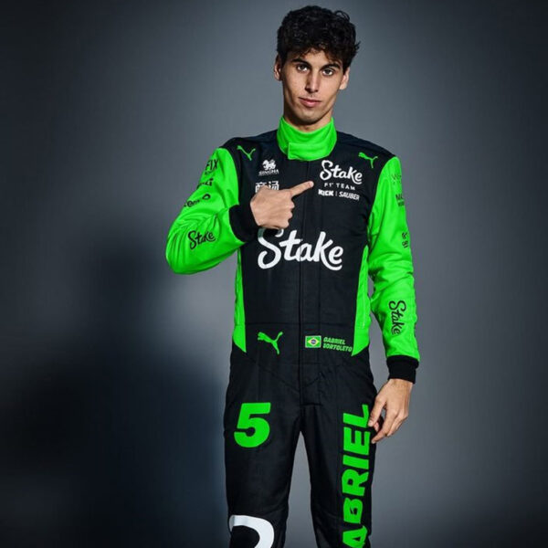 2025 Gabriel Bortoleto Stake F1 Team Race Suit | Premium Replica Suit